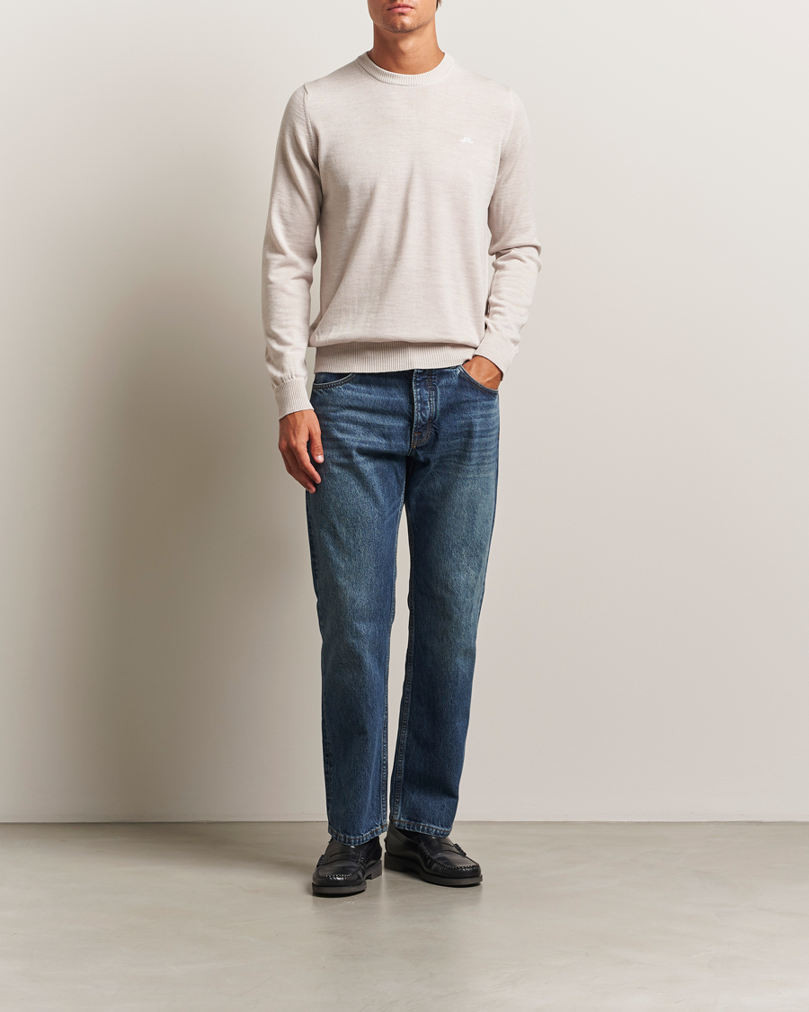 Herre | Trøjer | J.Lindeberg | Keane Merino Crew Neck Moonbeam Melange