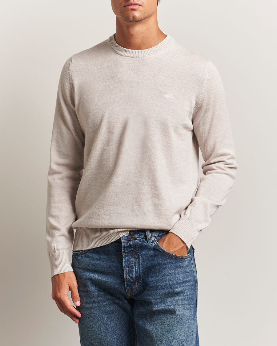 Herre | Trøjer | J.Lindeberg | Keane Merino Crew Neck Moonbeam Melange
