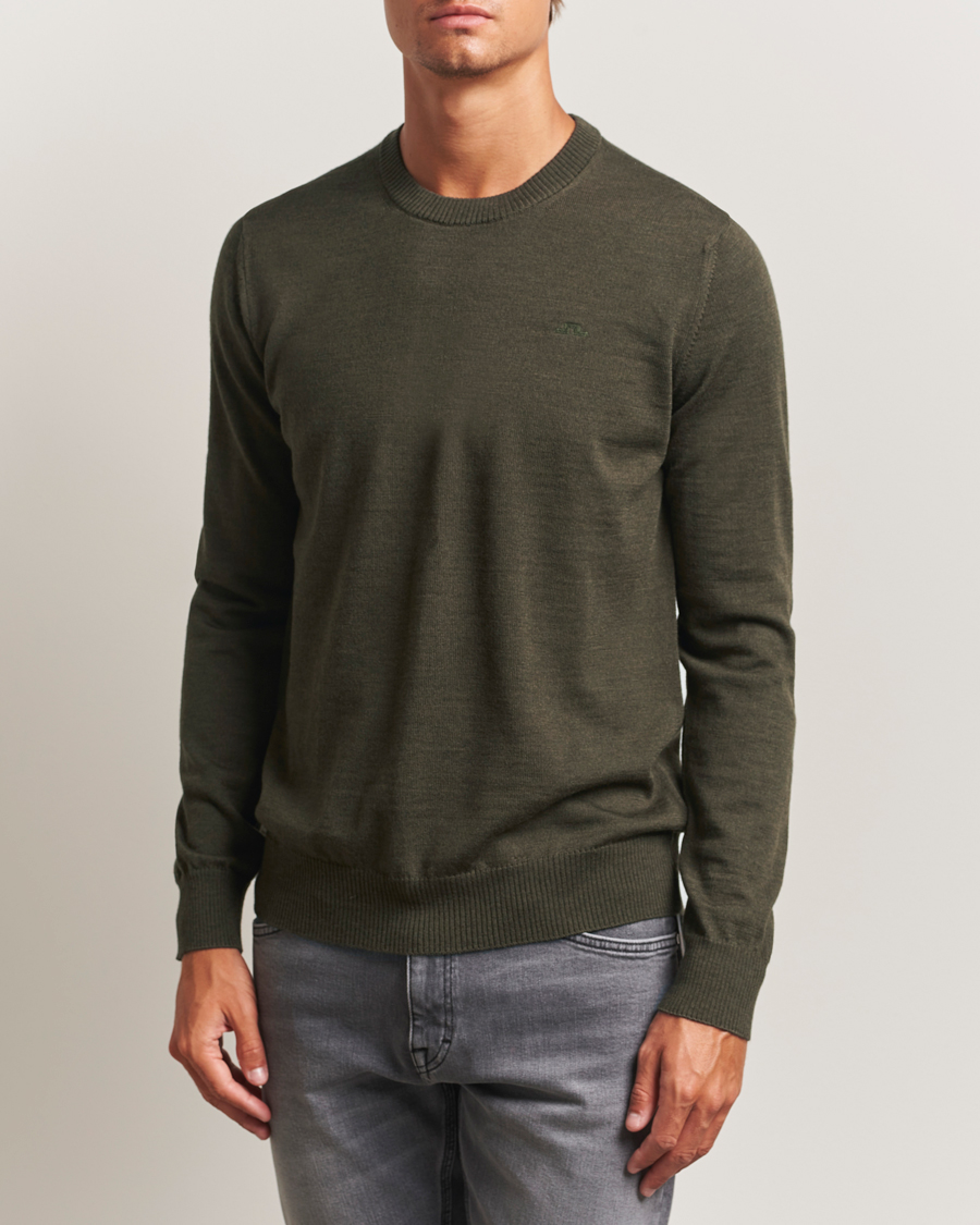 Herre | Trøjer | J.Lindeberg | Keane Merino Crew Neck Forest Green Melange