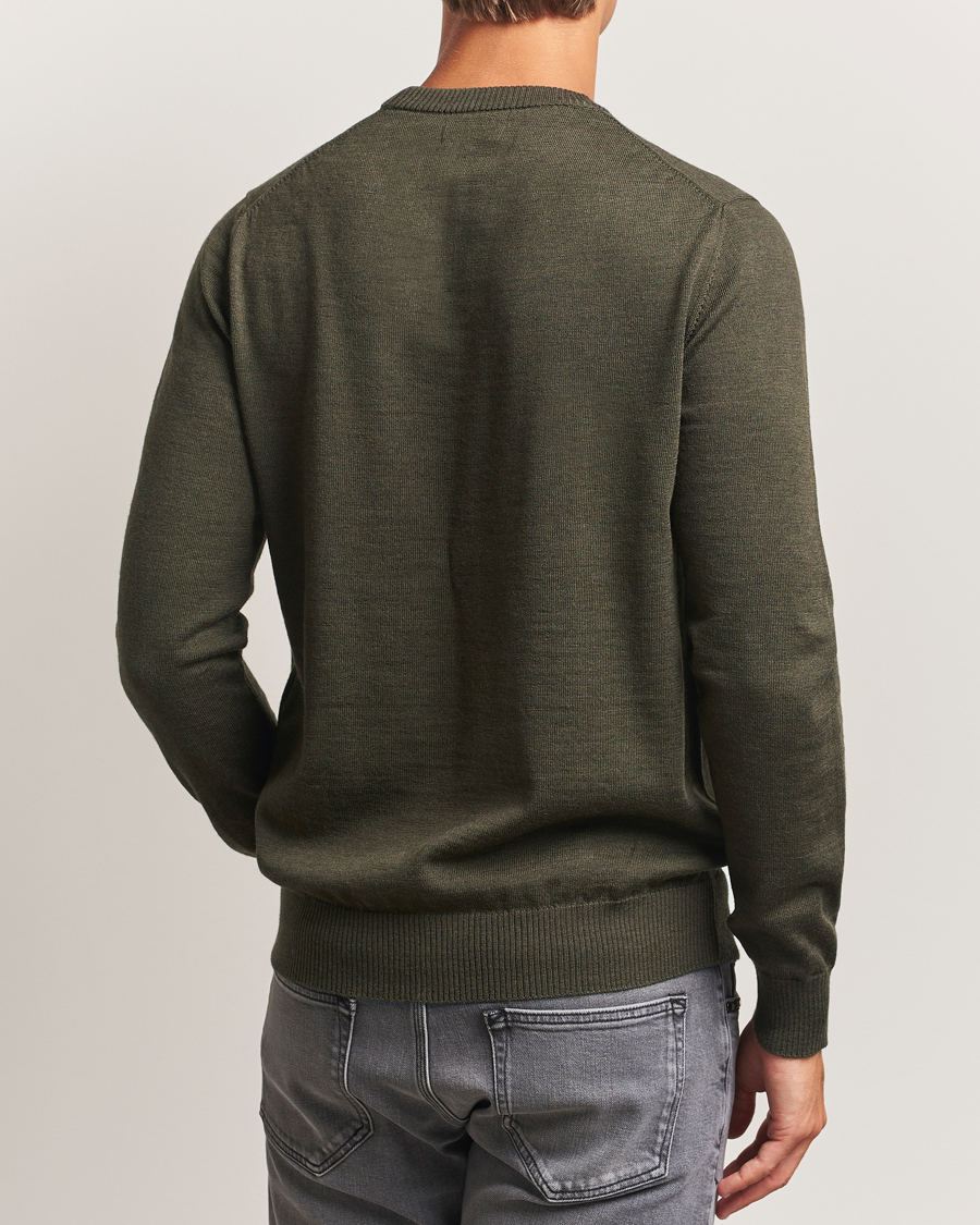 Herre | Trøjer | J.Lindeberg | Keane Merino Crew Neck Forest Green Melange