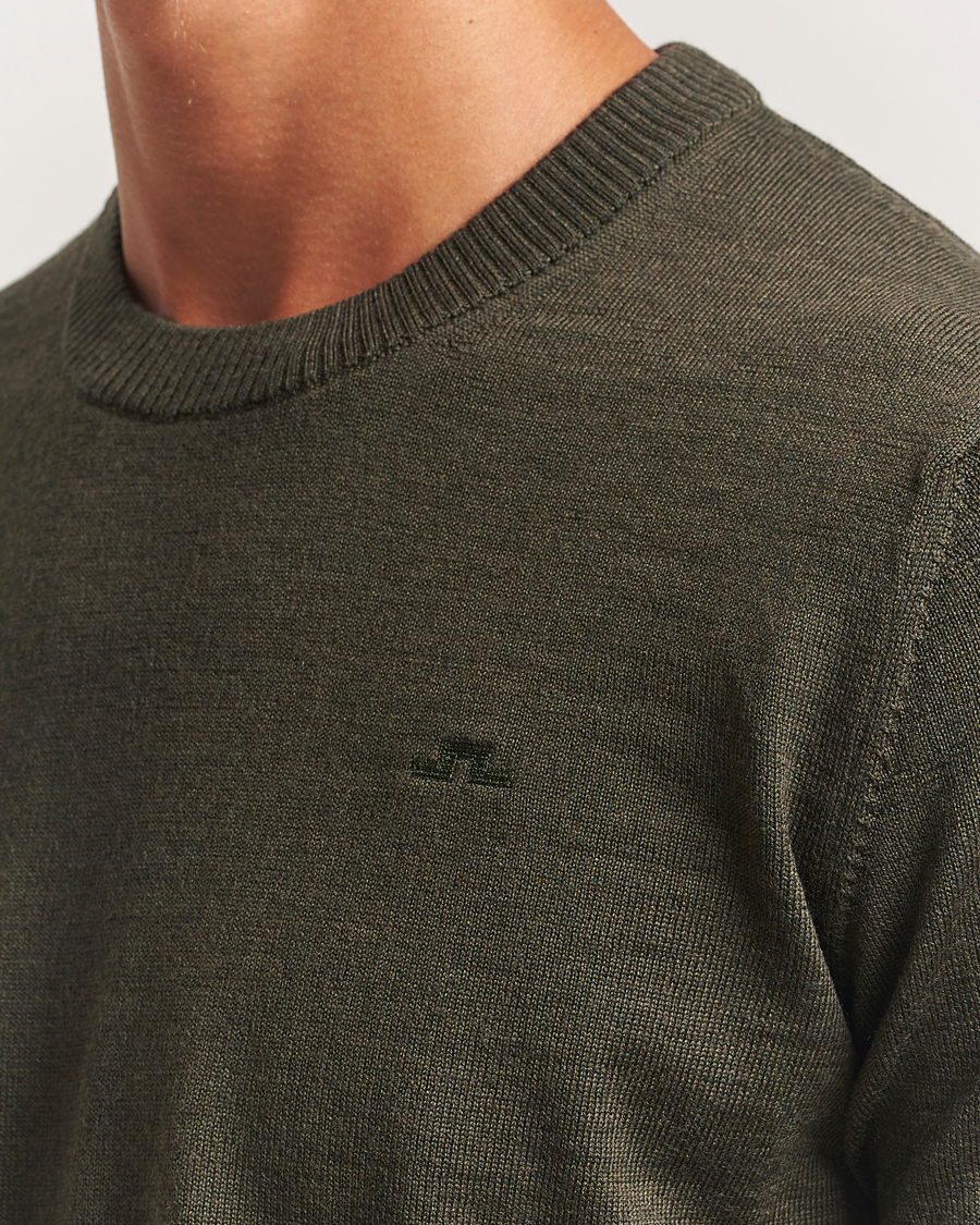 Herre | Trøjer | J.Lindeberg | Keane Merino Crew Neck Forest Green Melange