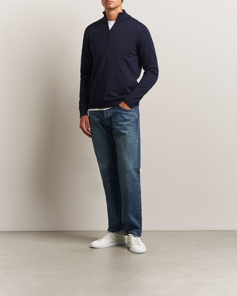 Herre | Trøjer | J.Lindeberg | Kiyan Merino Half Zip Navy
