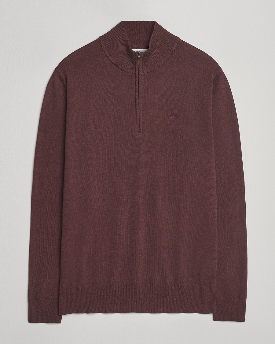 Herre | Trøjer | J.Lindeberg | Kiyan Merino Half Zip Huckleberry