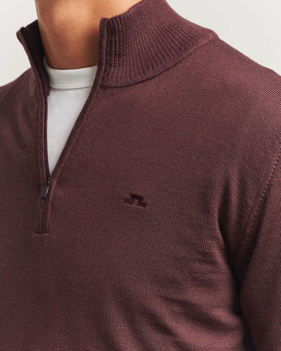 Herre | Trøjer | J.Lindeberg | Kiyan Merino Half Zip Huckleberry