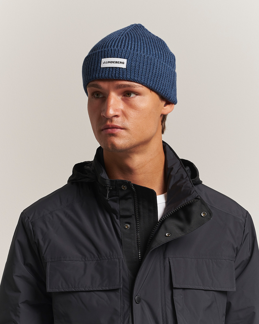 Herre | Huer | J.Lindeberg | Juan Merino Beanie Vintage Indigo