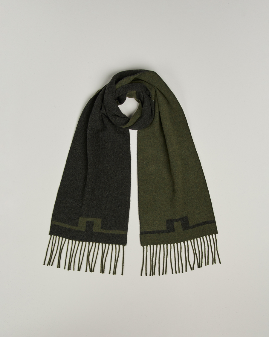 Herre | Halstørklæder | J.Lindeberg | Champ Wool Doublefaced Scarf Forest Green