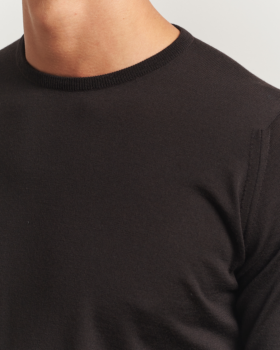 Herre | Trøjer | John Smedley | Lundy Extra Fine Merino Crew Neck Faulkner Brown