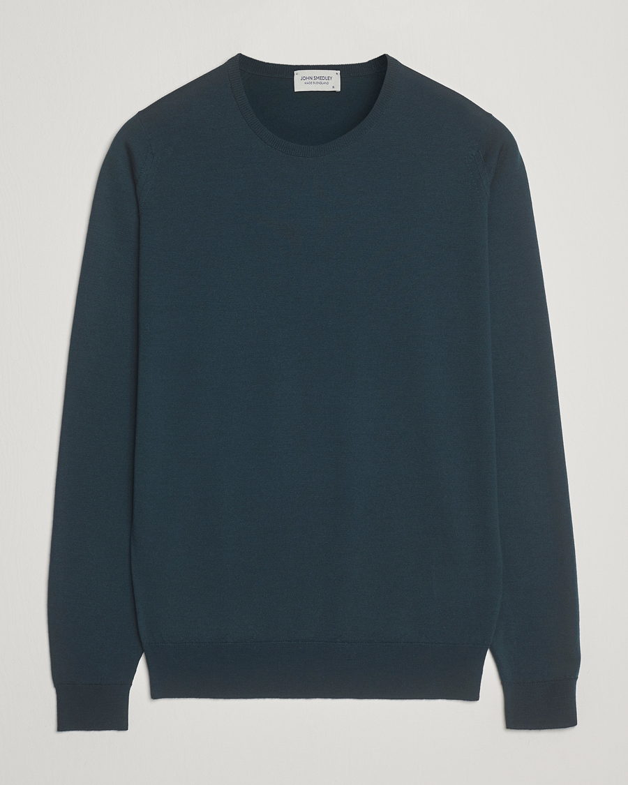Herre | Trøjer | John Smedley | Lundy Extra Fine Merino Crew Neck Richardson Green