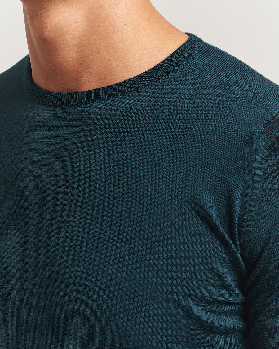 Herre | Trøjer | John Smedley | Lundy Extra Fine Merino Crew Neck Richardson Green