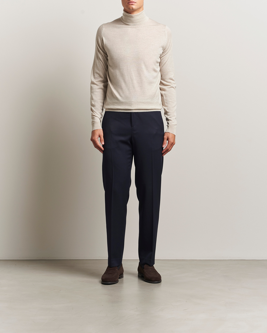 Herre | Trøjer | John Smedley | Cherwell Extra Fine Merino Rollneck Grey Fleece