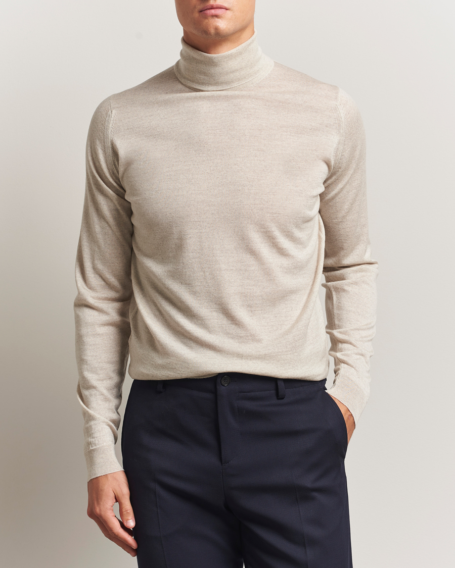 Herre | Trøjer | John Smedley | Cherwell Extra Fine Merino Rollneck Grey Fleece
