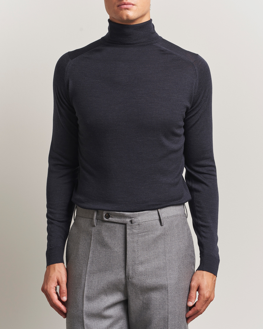 Herre | Trøjer | John Smedley | Cherwell Extra Fine Merino Rollneck Hepburn Smoke