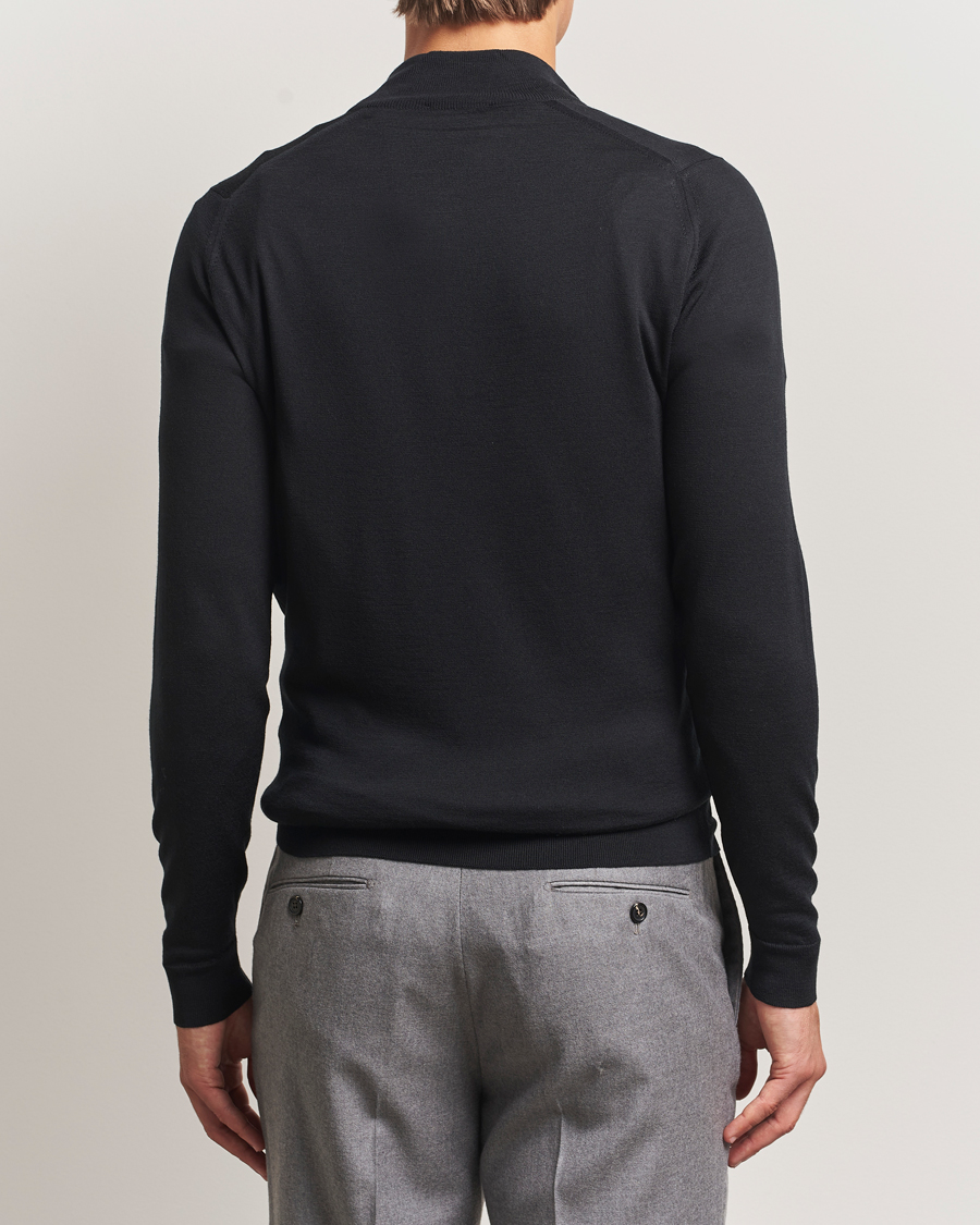 Herre | Trøjer | John Smedley | Barrow Extra Fine Merino Half Zip Black