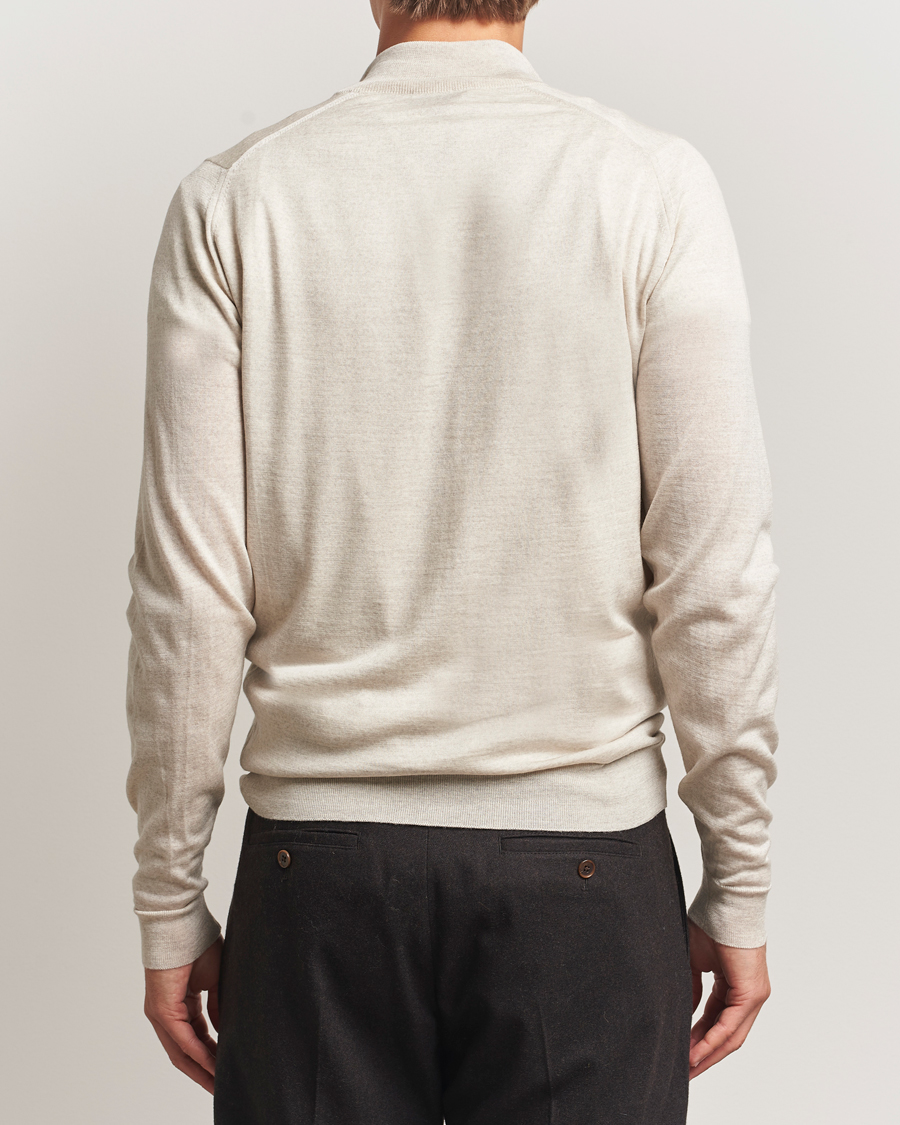 Herre | Trøjer | John Smedley | Barrow Extra Fine Merino Half Zip Grey Fleece