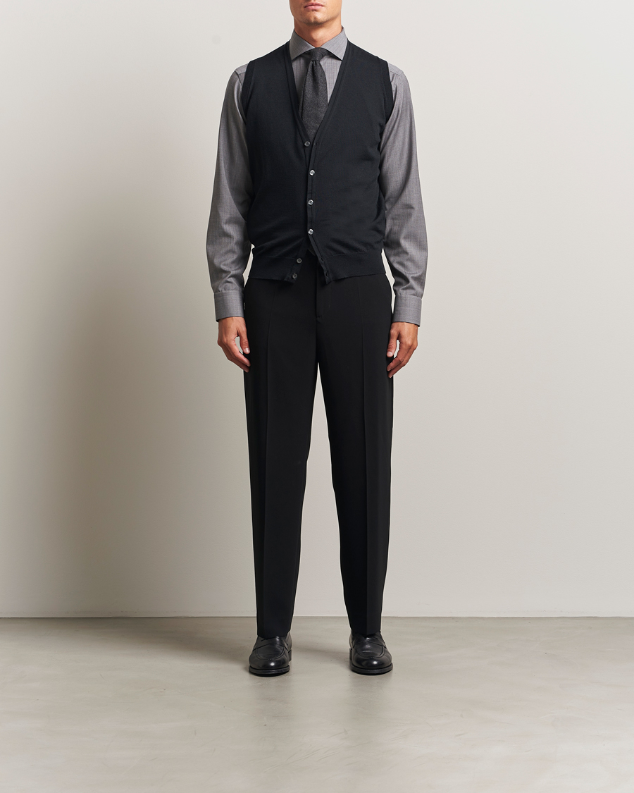 Herre | Trøjer | John Smedley | Huntswood Slim Fit Waistcoat Black