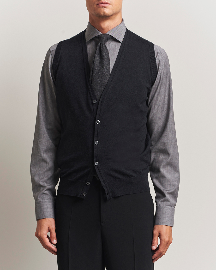 Herre | Trøjer | John Smedley | Huntswood Slim Fit Waistcoat Black