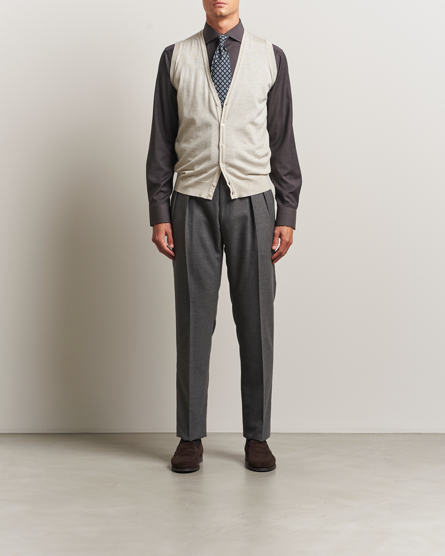 Herre | Trøjer | John Smedley | Huntswood Slim Fit Waistcoat Grey Fleece