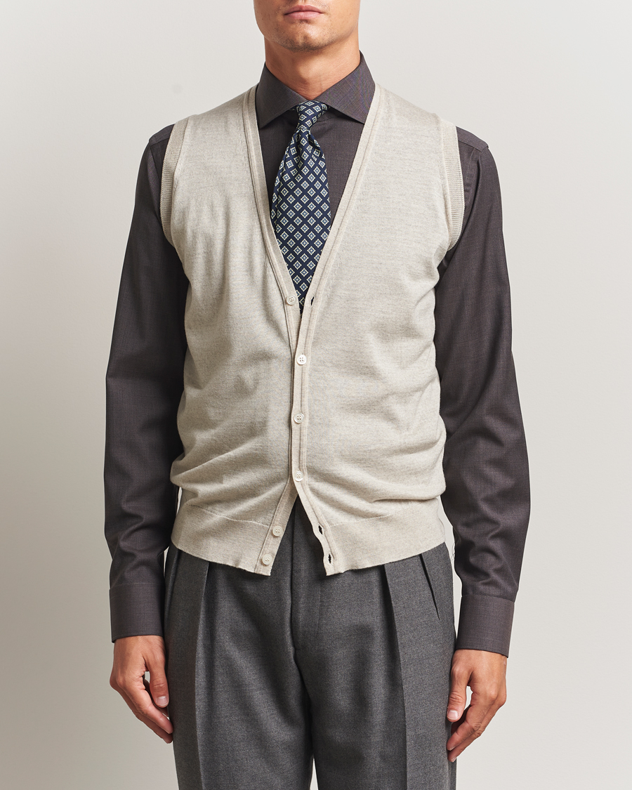 Herre | Trøjer | John Smedley | Huntswood Slim Fit Waistcoat Grey Fleece