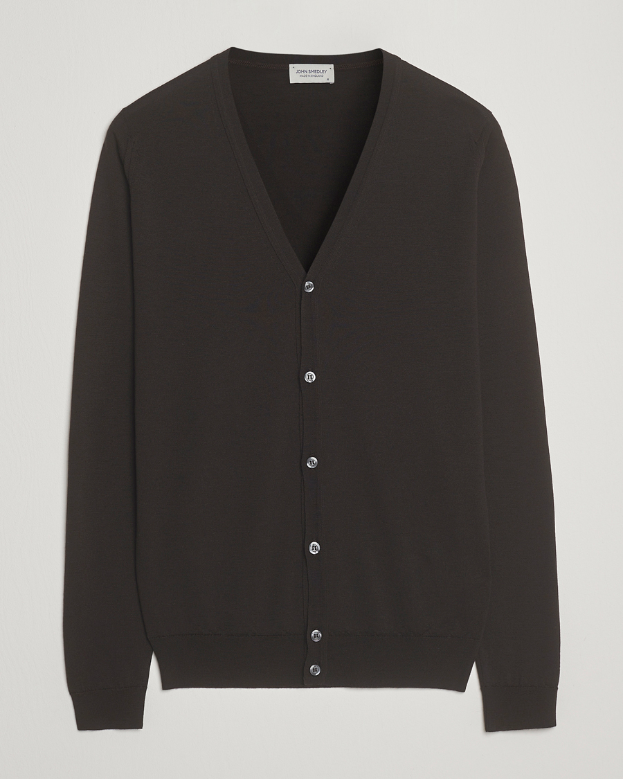 Herre | Trøjer | John Smedley | Petworth Extra Fine Merino Cardigan Faulkner Brown
