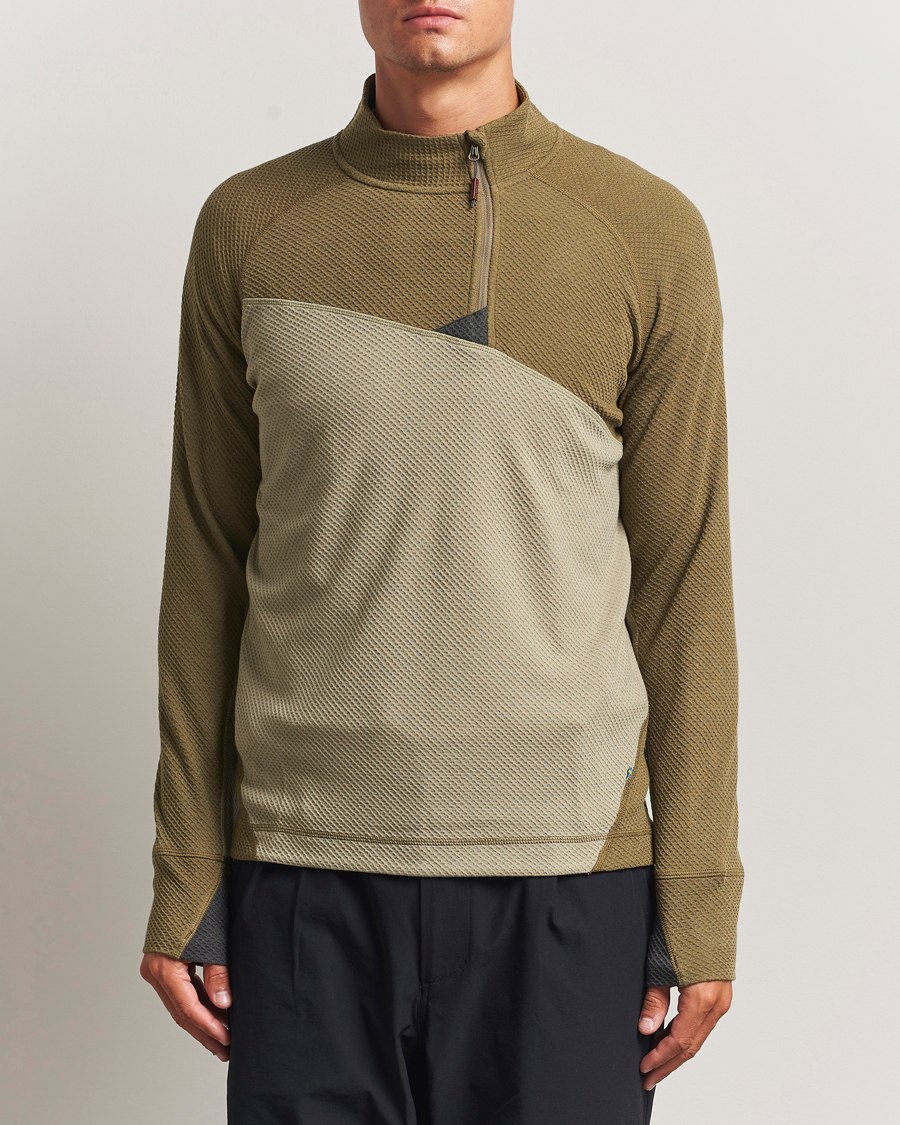 Herre | Trøjer | Klättermusen | Huge Half Zip Sweater Silver Green Olive