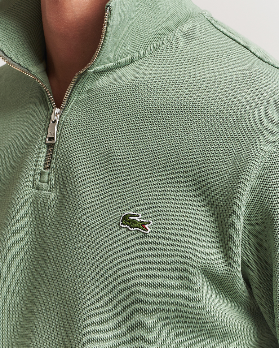 Herre | Trøjer | Lacoste | Rib Interlock Half Zip Thyme Green