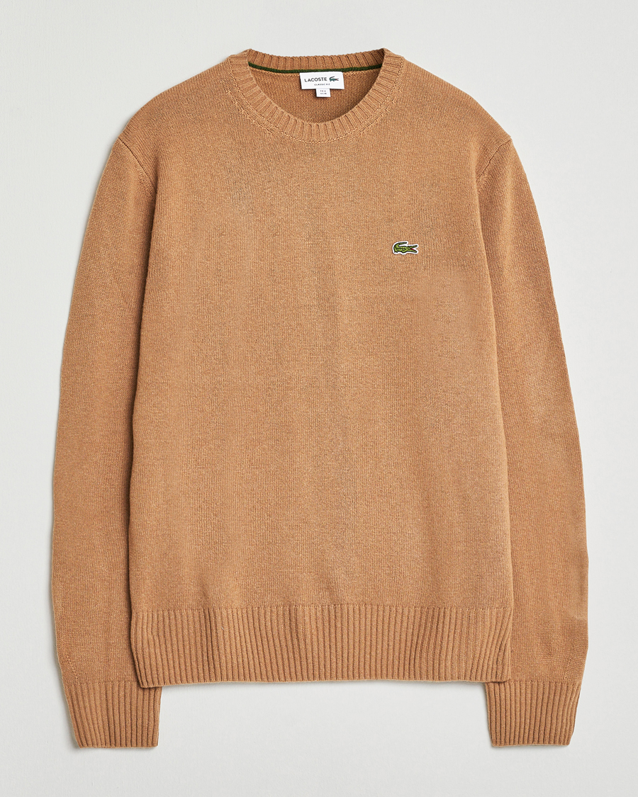 Herre | Trøjer | Lacoste | Carded Wool Crew Neck Datte Chine