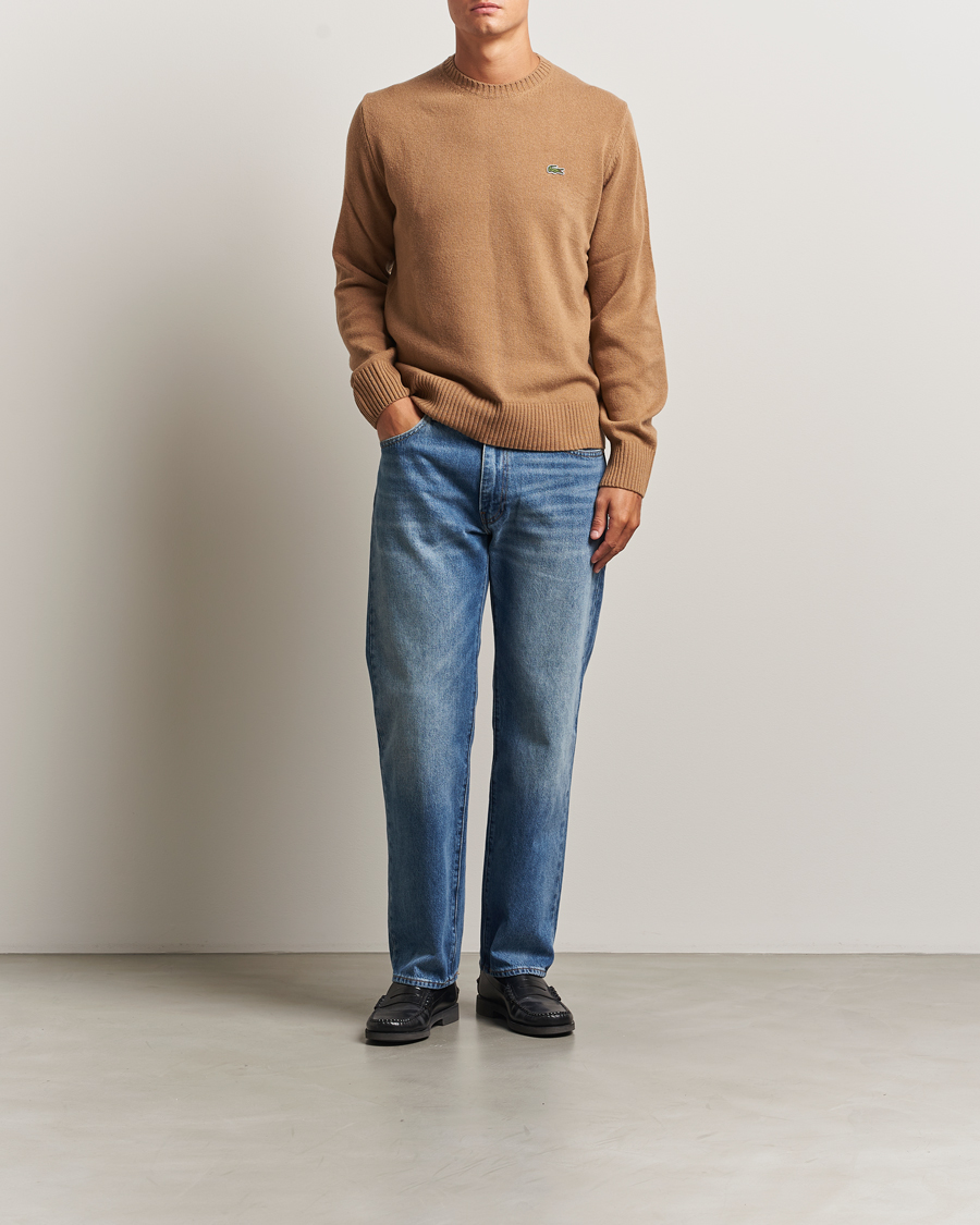 Herre | Trøjer | Lacoste | Carded Wool Crew Neck Datte Chine