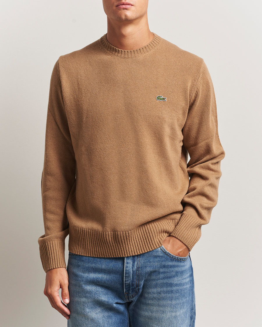 Herre | Trøjer | Lacoste | Carded Wool Crew Neck Datte Chine