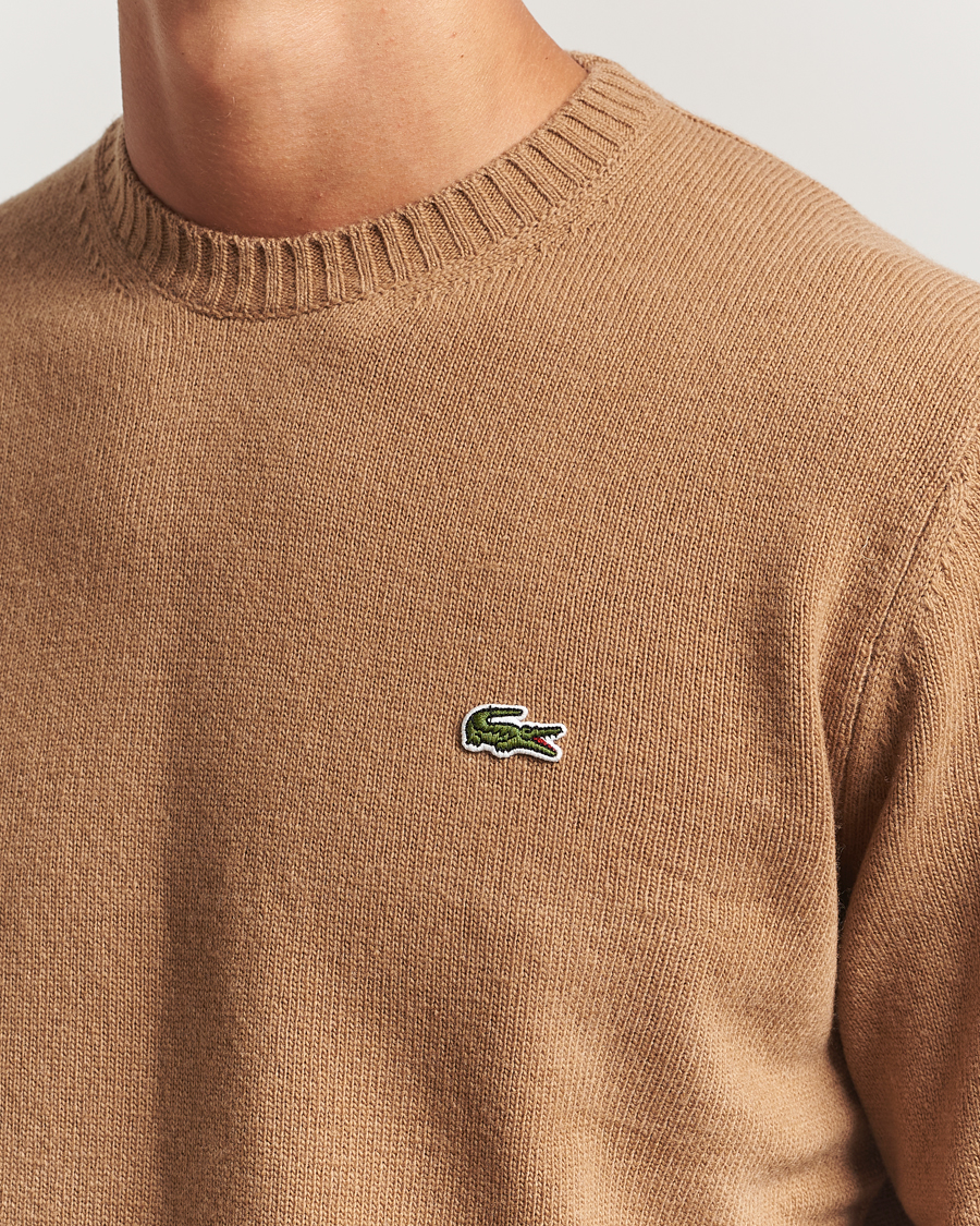 Herre | Trøjer | Lacoste | Carded Wool Crew Neck Datte Chine