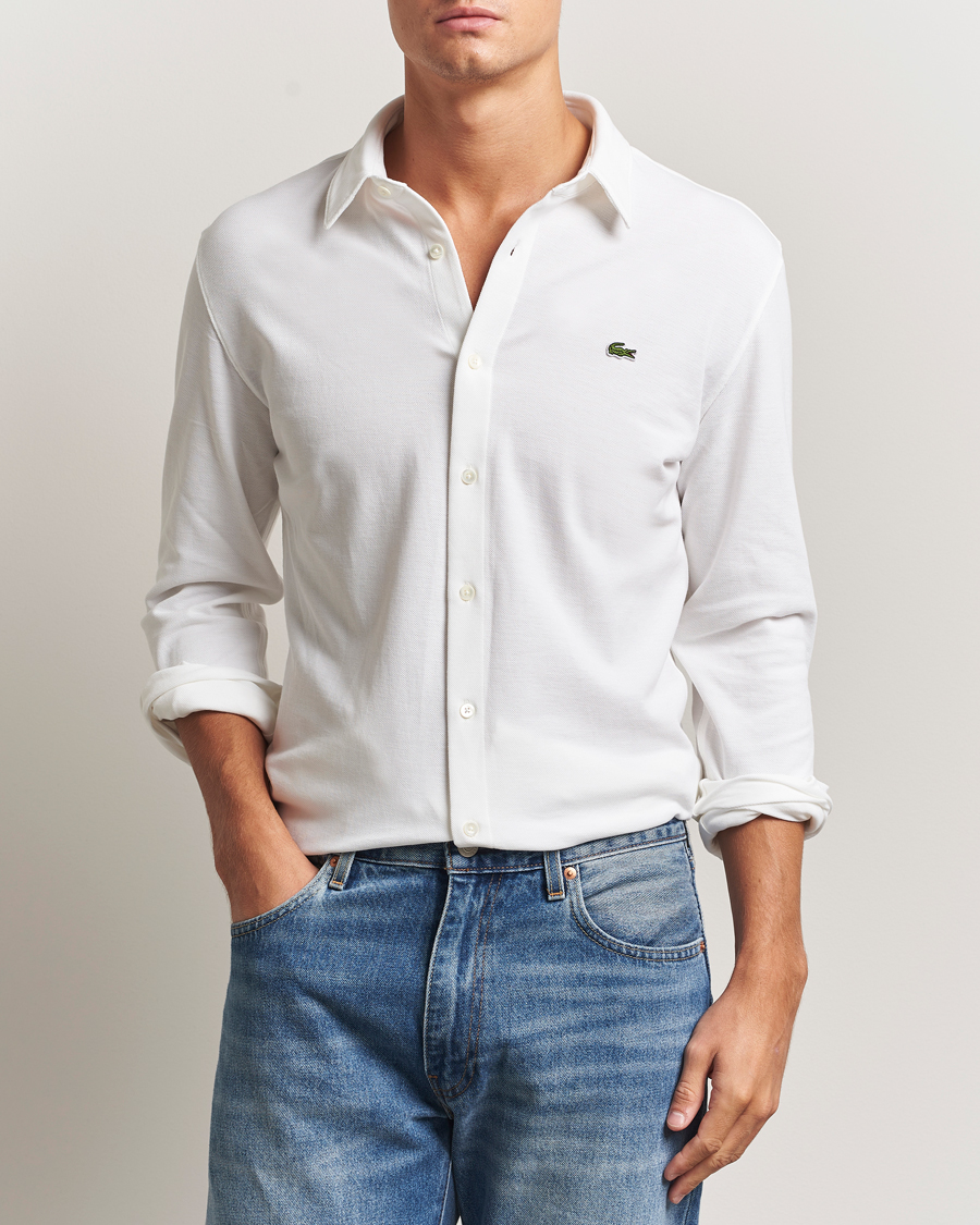 Herre | Skjorter | Lacoste | Slim Fit Cotton Piqué Shirt White