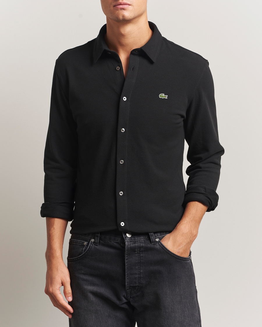 Herre | Skjorter | Lacoste | Slim Fit Cotton Piqué Shirt Black