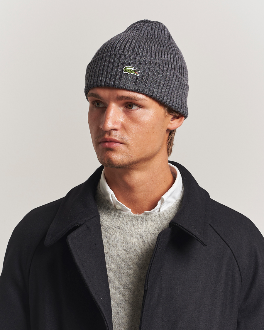 Herre | Huer | Lacoste | Wool Knitted Beanie Pitch Chine