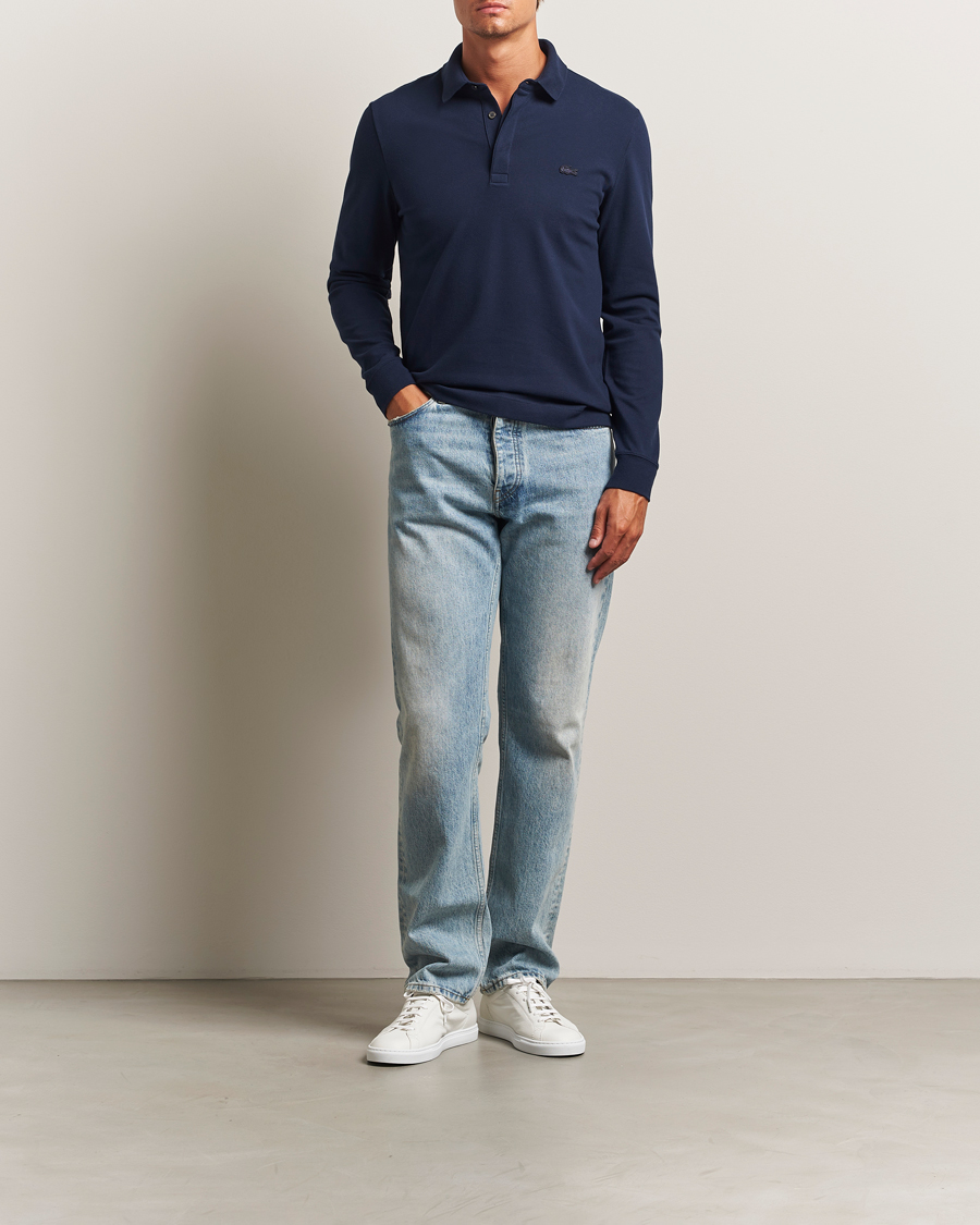 Herre | Polotrøjer | Lacoste | Paris Long Sleeve Polo Piké Navy Blue