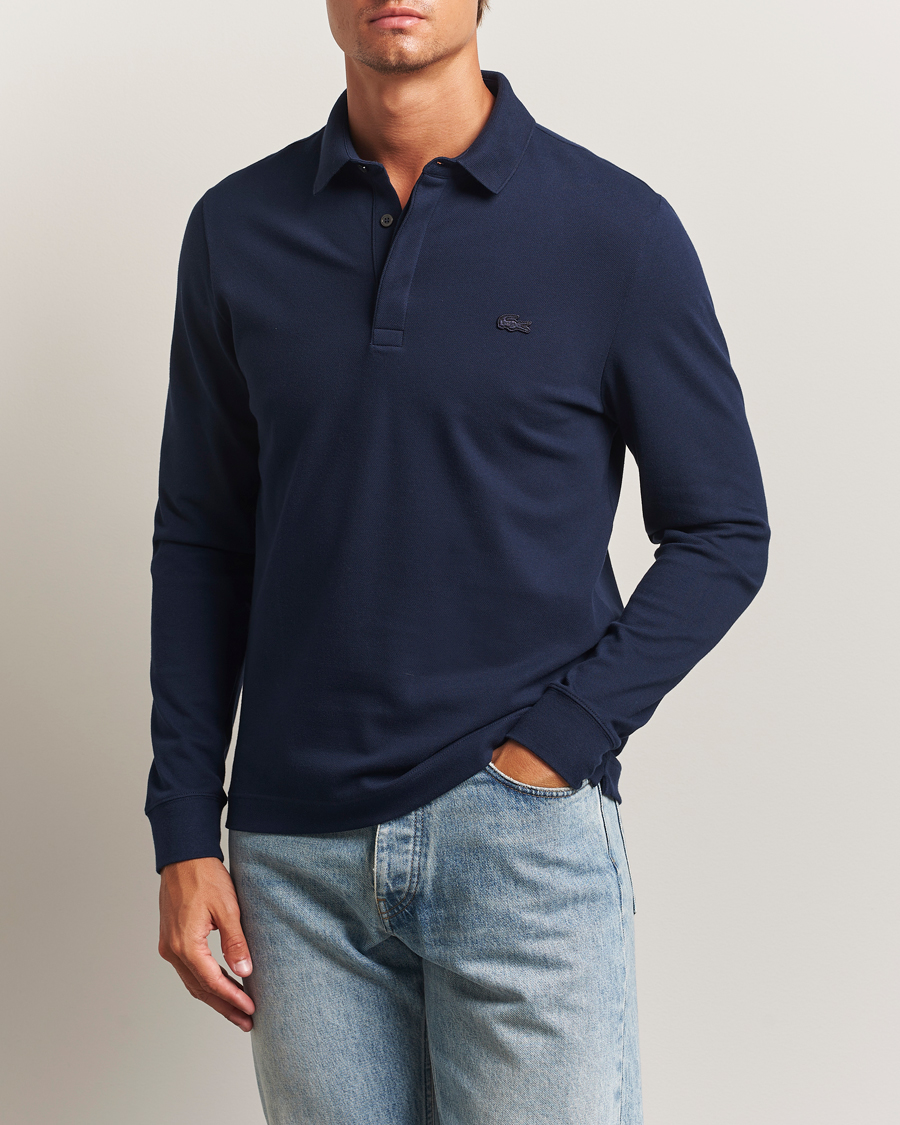Herre | Polotrøjer | Lacoste | Paris Long Sleeve Polo Piké Navy Blue