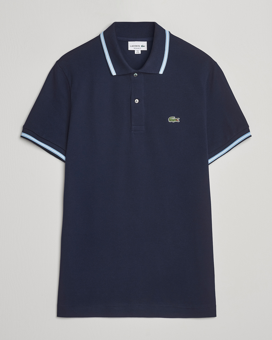 Herre | Polotrøjer | Lacoste | Original Stripe Collar Polo Piké Navy Blue
