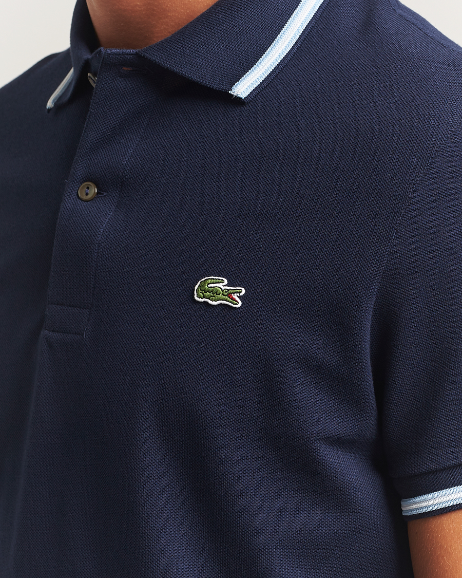 Herre | Polotrøjer | Lacoste | Original Stripe Collar Polo Piké Navy Blue