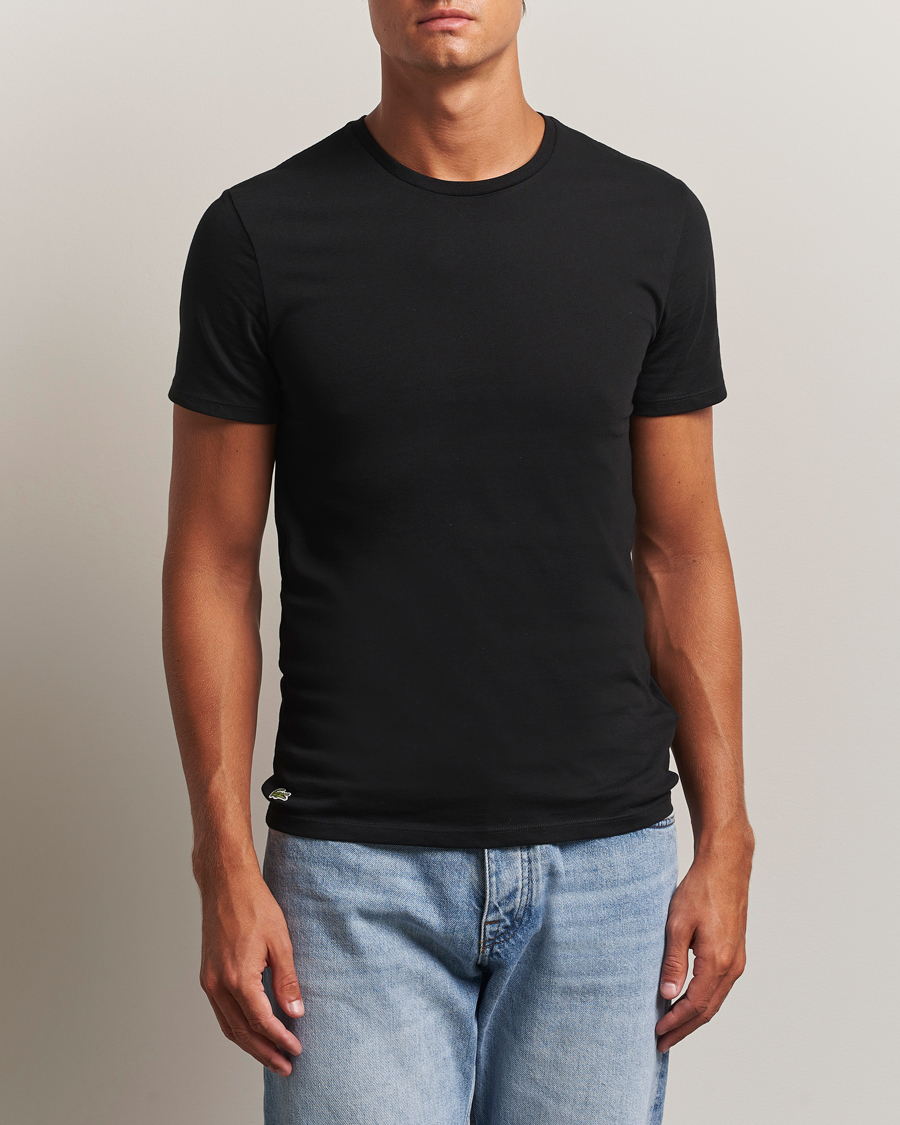 Herre | T-Shirts | Lacoste | 3-Pack Crew Neck T-Shirt Black
