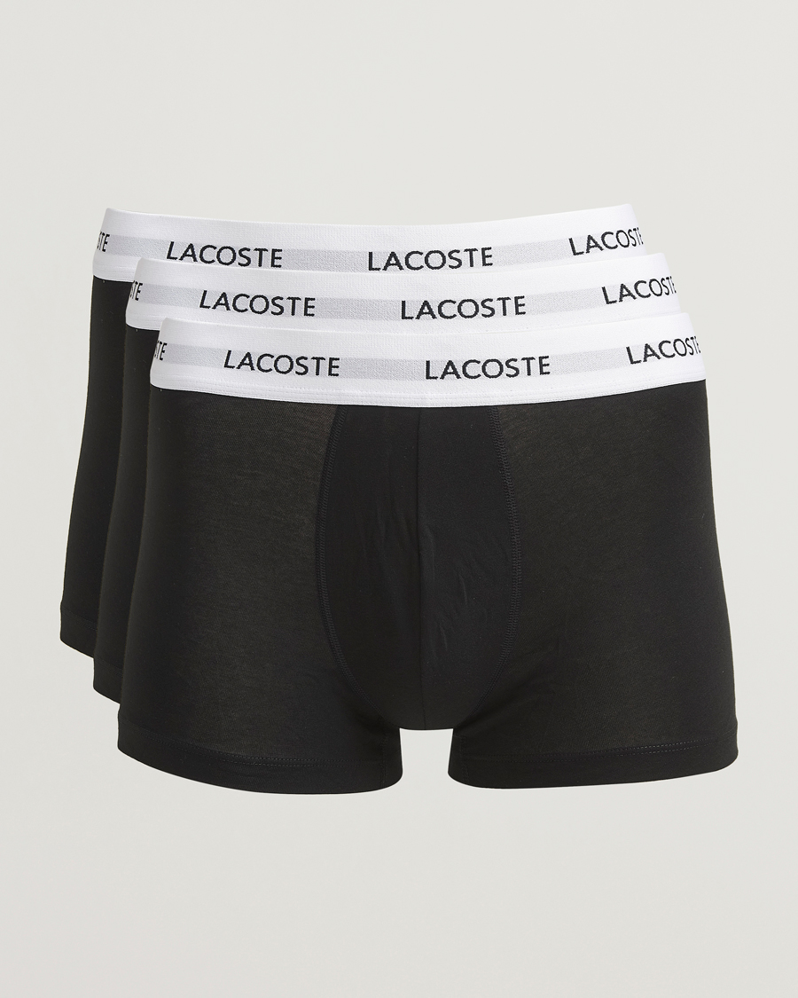Herre | Undertøj | Lacoste | 3-Pack Stretch Cotton Trunks Black