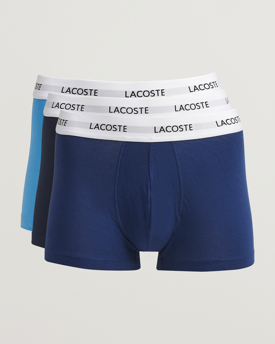 Herre | Undertøj | Lacoste | 3-Pack Stretch Cotton Trunks Blue