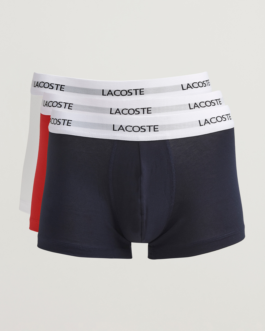 Herre | Undertøj | Lacoste | 3-Pack Stretch Cotton Trunks Navy/White/Red