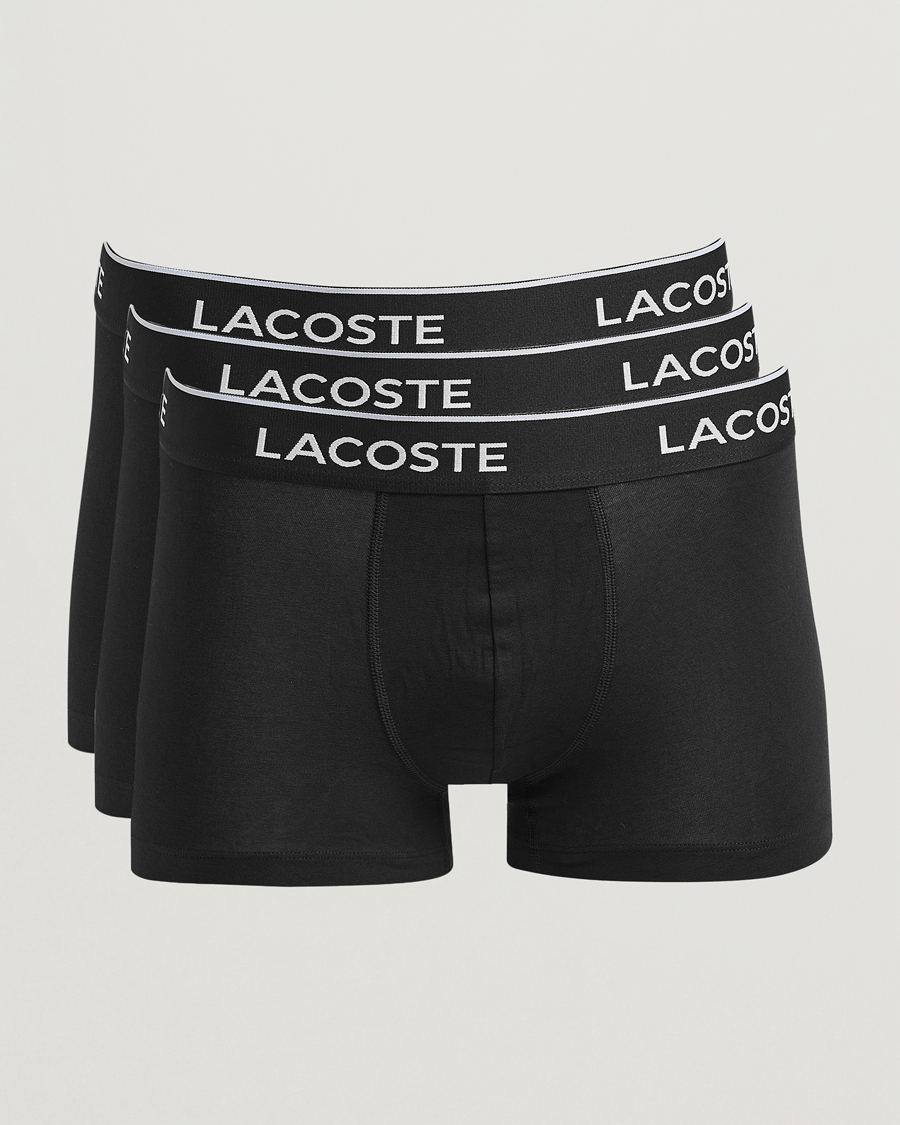 Herre | Undertøj | Lacoste | 3-Pack Stretch Cotton Trunks Black