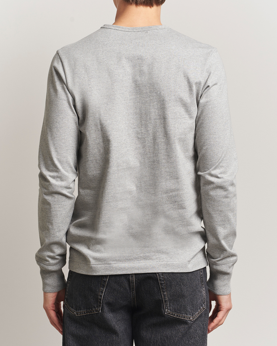 Herre | Trøjer | Merz b. Schwanen | Classic Fit Sturdy Organic Cotton Henley Grey Melange