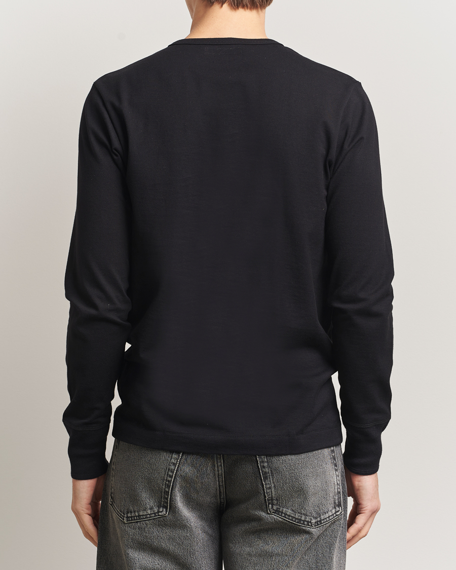 Herre | Trøjer | Merz b. Schwanen | Classic Fit Sturdy Organic Cotton Henley Black