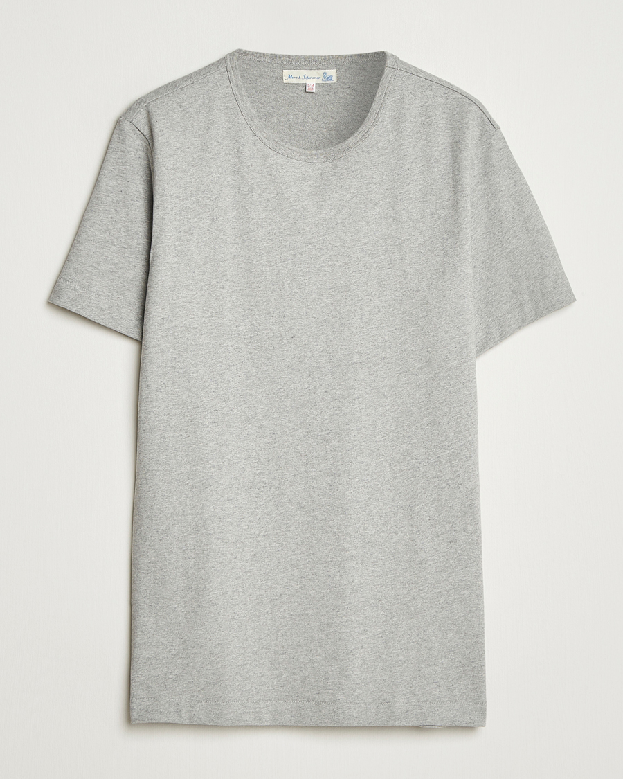 Herre | T-Shirts | Merz b. Schwanen | Classic Fit Sturdy T-Shirt Grey Melange