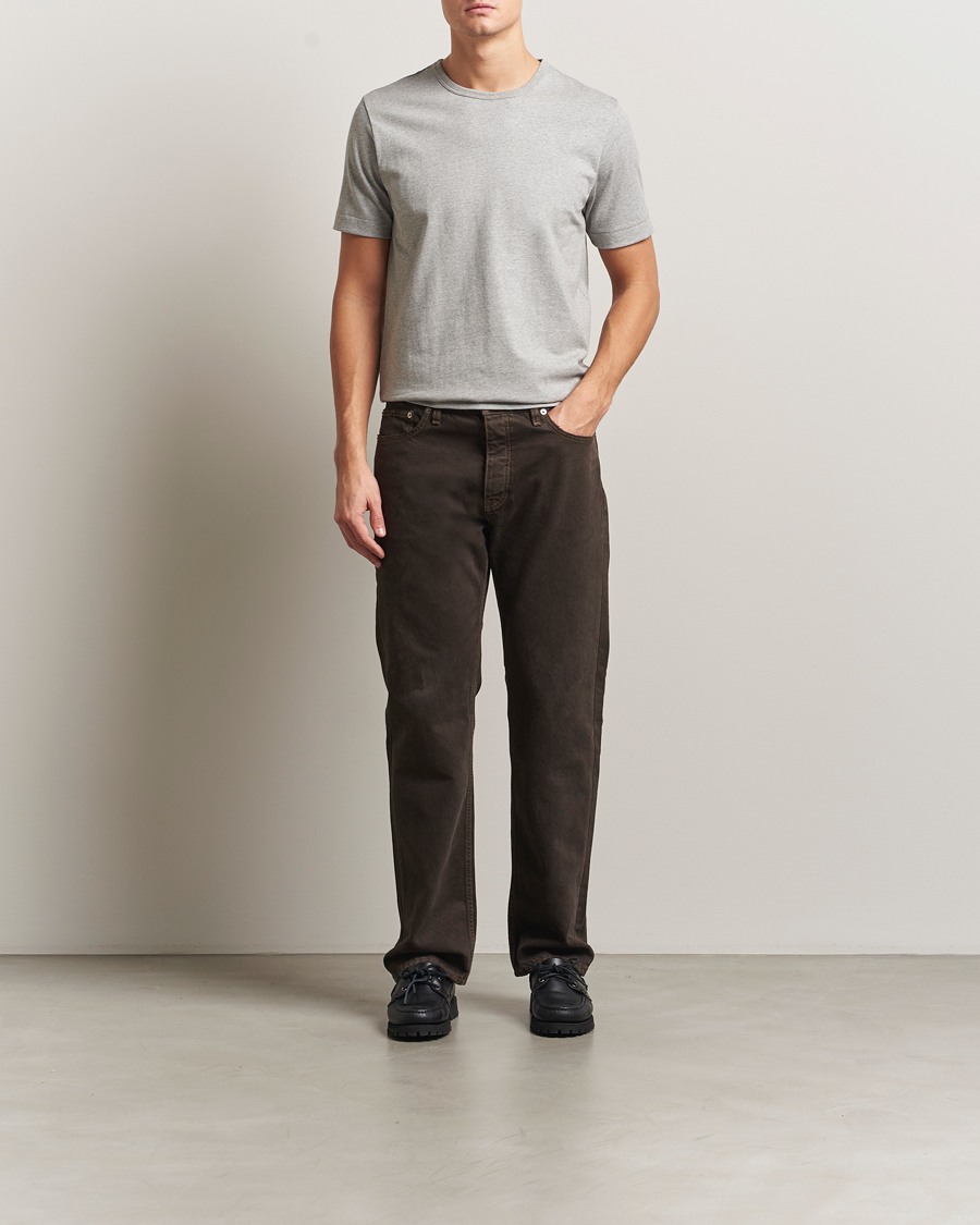 Herre | T-Shirts | Merz b. Schwanen | Classic Fit Sturdy T-Shirt Grey Melange