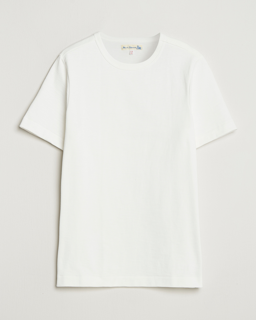 Herre | T-Shirts | Merz b. Schwanen | Relaxed Fit Loopwheeled Heavy T-Shirt White