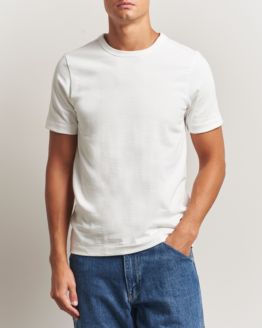 Herre | T-Shirts | Merz b. Schwanen | Relaxed Fit Loopwheeled Heavy T-Shirt White