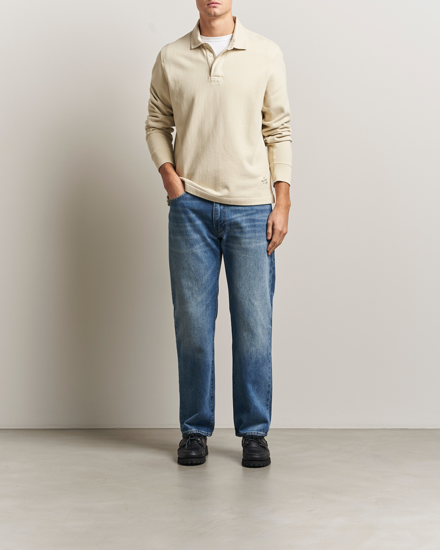 Herre | Trøjer | Merz b. Schwanen | Relaxed Fit Vintage Cotton Rugby Shirt Nature