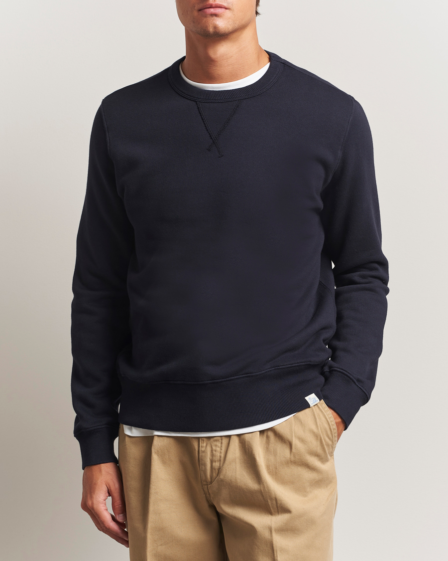 Herre | Trøjer | Merz b. Schwanen | Relaxed Fit Vintage Cotton Sweatshirt Dark Navy
