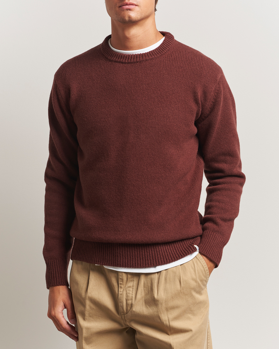 Herre | Trøjer | Merz b. Schwanen | Merino/Cashmere Knitted Sweater Dark Brown
